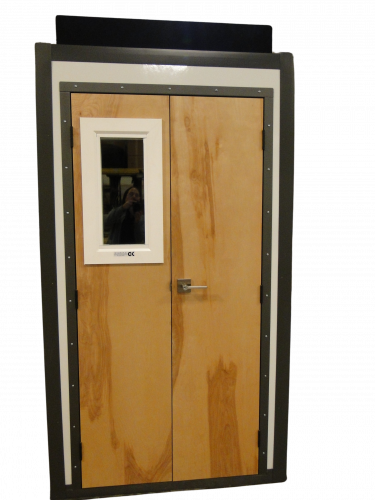 Sound booth w/ cleanable exterior and double doors